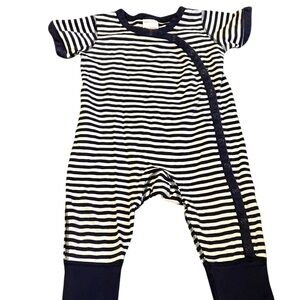 Hanna Andersson Navy and White Striped Romper, Size 12-18 months